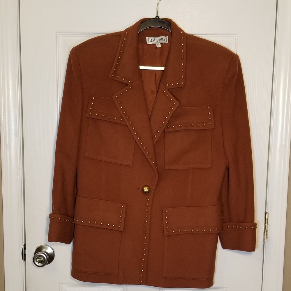 Raffinala jacket/blazer sz 10, cinnamon